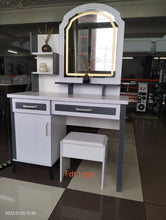 White & Grey LED Vanity Dressing Table with Arched Mirror, Cabinet & Stool — WIMU Kitchen Nairobi — Kenya · WIMU Kitchen