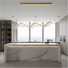 Wave Ribbon Pendant Acrylic Chandelier LED Sculptural Light — Kenya · WIMU Kitchen