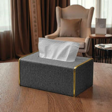 Light Leather Gold Tissue Box – Grey & Gold Rectangular Tissue Holder for Home & Office — WIMU Kitchen Nairobi — Kenya · WIMU Kitchen