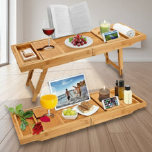 Expandable Bamboo Bathtub Caddy Tray - Adjustable Bath Rack and Breakfast Table — WIMU Kitchen Nairobi — Kenya · WIMU Kitchen
