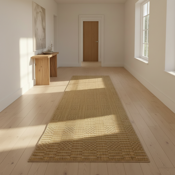 Timeless Woven Tribal Diamond Corridor Runner Rug in Beige and Light Brown, 3m or 4m — WIMU Kitchen Nairobi — Kenya · WIMU Kitchen Nairobi