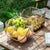 Ribbed Basket Storage Organiser with Wooden Handle - Clear Carry Basket for Fruit and Essentials — WIMU Kitchen Nairobi