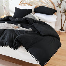 Pom-Pom Lace Duvet Cover Set, Bohemian Microfibre — view 2 — Kenya · WIMU Kitchen