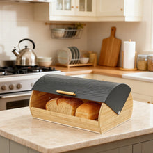 Bamboo Bread Box with Roll-Top Black Lid - Countertop Bread Storage — WIMU Kitchen Nairobi — Kenya · WIMU Kitchen