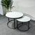 Black Metal Nesting Coffee Table Set with White Marble Top - 2 Round Tables in 2 Frame Designs — WIMU Kitchen Nairobi
