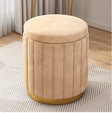 Velvet Pouf Ottoman Stool with Storage 43 x 30cm — view 3 — Kenya · WIMU Kitchen