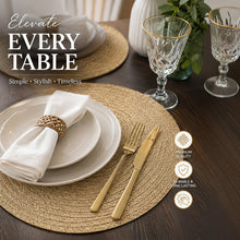 6 Natural Woven Jute-Look Table Mats 38cm — view 2 — Kenya · WIMU Kitchen