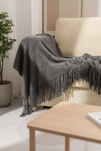 Nordic Knitted Throw with Tassels 130 x 180cm — view 2 — Kenya · WIMU Kitchen