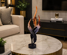 Black Copper Twisted Feather Sculpture – Glossy Resin Decor Ornament for Home & Office — WIMU Kitchen Nairobi — Kenya · WIMU Kitchen