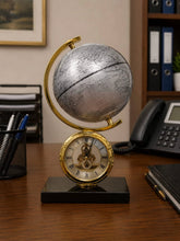 Atlasphere Skeleton Table Clock with Rotating Silver Globe and Marble Base — WIMU Kitchen Nairobi — Kenya · WIMU Kitchen