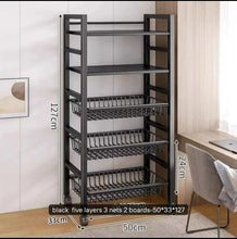 5 Layer Metal Vegetable Rack with Wheels - Nairobi — view 3 — Kenya · WIMU Kitchen
