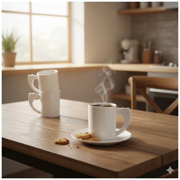 White Ceramic Mug - Plain Everyday Mug for Coffee and Tea — WIMU Kitchen Nairobi — Kenya · WIMU Kitchen Nairobi