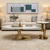 2-Piece Marble Top Gold Stainless Steel Coffee Table Set - Sculptural Oval and Round Tables — WIMU Kitchen Nairobi