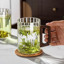 Coffee Glass with Walnut Wooden Handle (view 2) — Kenya · WIMU Kitchen