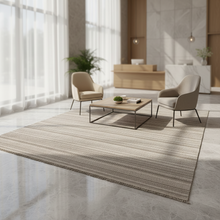 Fuwwa Fine Linear Stripe Rug, Beige Grey, 3 Sizes — view 3 — Kenya · WIMU Kitchen