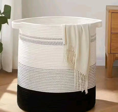 Handwoven Cotton Rope Laundry Basket with Carry Handles — WIMU Kitchen Nairobi — Kenya · WIMU Kitchen