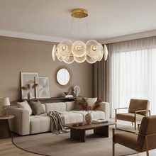 Petal Ring Chandelier Frosted Disc Halo Pendant Light — Kenya · WIMU Kitchen