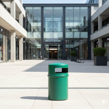 90L Cylindrical Outdoor Waste Bin — Domed Lid with Side Access Port — Kenya · WIMU Kitchen