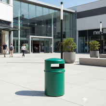90L Cylindrical Outdoor Waste Bin — Domed Lid with Side Access Port — Kenya · WIMU Kitchen