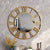 50cm Gold Round Metal Wall Clock with Mirror Detailing and Roman Numerals, Silent — WIMU Kitchen Nairobi