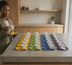 6 Piece Coloured Ceramic Espresso Cup and Saucer Set, 120ml — WIMU Kitchen Nairobi — Kenya · WIMU Kitchen