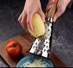 4-Sided Stainless Steel Kitchen Grater with Wooden Handle — Kenya · WIMU Kitchen