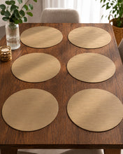 6 Bronze Effect Round Table Mats 38cm, Waterproof — view 2 — Kenya · WIMU Kitchen