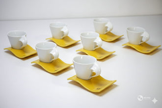 6 Piece Espresso Cup & Saucer Set, 120ml Ceramic — view 3 — Kenya · WIMU Kitchen