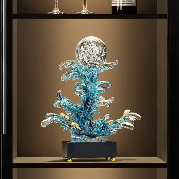 Resin Ocean Wave Water Splash Sculpture, Blue or Pink — WIMU Kitchen Nairobi — Kenya · WIMU Kitchen Nairobi