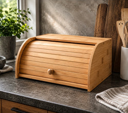 Bakery-Fresh Bread, Zero Staleness: Large Bamboo Roll-Top Bin — Kenya · WIMU Kitchen