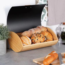 Bamboo Bread Bin with Metallic Cover 35 x 25 x 15.5cm, White or Black — WIMU Kitchen Nairobi — Kenya · WIMU Kitchen