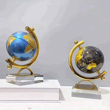 Rotating World Globe Decor with Gold Meridian Arc and Crystal Base — WIMU Kitchen Nairobi — Kenya · WIMU Kitchen