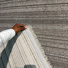 Fuwwa Fine Linear Stripe Rug, Beige Grey, 3 Sizes — view 4 — Kenya · WIMU Kitchen