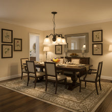 Black 5 Light Chandelier, Frosted Glass Shades E27 — view 2 — Kenya · WIMU Kitchen