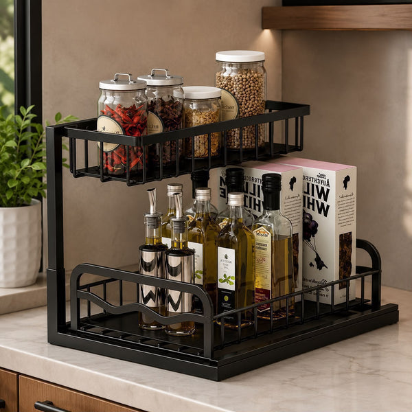 2-Tier Cabinet Spice Rack Organiser – Heavy-Duty In-Cupboard Shelf — WIMU Kitchen Nairobi — Kenya · WIMU Kitchen Nairobi