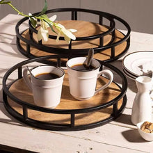 Acacia Wood Serving Tray with Steel Sides – 42cm Rustic Kitchen & Display Tray — WIMU Kitchen Nairobi — Kenya · WIMU Kitchen