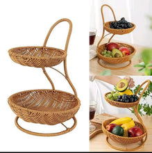 3-Tier Handmade Rattan Fruit Rack — Kenya · WIMU Kitchen