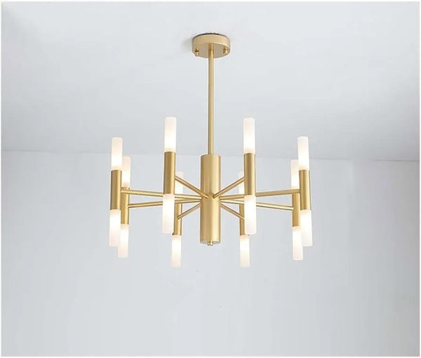 Gold Geometric Tube Pendant Light — Kenya · WIMU Kitchen Nairobi