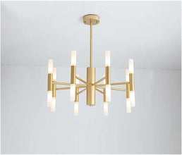 Gold Geometric Tube Pendant Light — Kenya · WIMU Kitchen