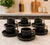 European Style Ceramic Coffee Cup and Saucer Set, 6 Cups 300ml with Gold Handles — WIMU Kitchen Nairobi