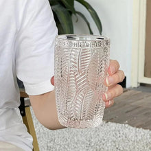 Retro Embossed Leaf Drinking Glasses — Kenya · WIMU Kitchen