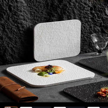 Rock Matte Square Dinner Plate – Stone-Texture Ceramic Plate (Small/Large, White/Black) — WIMU Kitchen Nairobi — Kenya · WIMU Kitchen