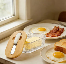 Glass Butter Spread Kit 300ml with Natural Bamboo Lid - Butter Dish and Keeper — WIMU Kitchen Nairobi — Kenya · WIMU Kitchen
