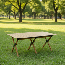 Foldable Aluminium Roll-Top Camping and Picnic Table FT101 - X-Frame with Slat Top — WIMU Kitchen Nairobi — Kenya · WIMU Kitchen