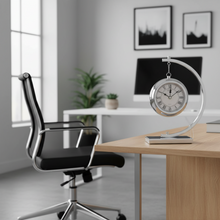 Silver Hanging Pocket-Watch Table Clock with Chrome Arch Stand & Roman Numerals — WIMU Kitchen Nairobi — Kenya · WIMU Kitchen