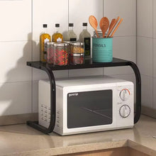 1 Tier Metallic Microwave Organiser Shelf - 55 x 35 x 35cm Heavy-Duty Black Frame — WIMU Kitchen Nairobi — Kenya · WIMU Kitchen