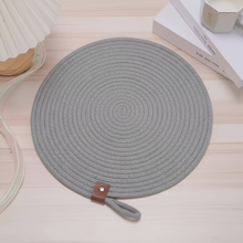 6 Piece Cotton Rope Woven Table Mat Set in Beige or Grey - Non-Slip and Heat-Resistant — WIMU Kitchen Nairobi — Kenya · WIMU Kitchen