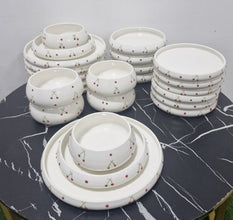 24 Piece Cherry Print Ceramic Dinner Set — view 2 — Kenya · WIMU Kitchen