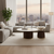 2-Piece Marble and Aluminium Top Nesting Side Table Set - Pleated Leather-Look Fabric Bases — WIMU Kitchen Nairobi
