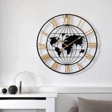 60cm World Map Wall Clock with Roman Numerals — view 3 — Kenya · WIMU Kitchen
